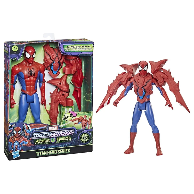 Avengers Mech Strike Monster Hunters, figurine de 30 cm Spider-Man Armure de chasseur Titan Hero Series