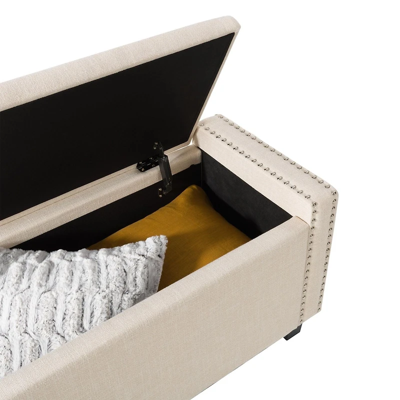 CorLiving Boston Storage Fabric Ottoman