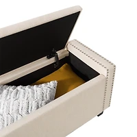 CorLiving Boston Storage Fabric Ottoman