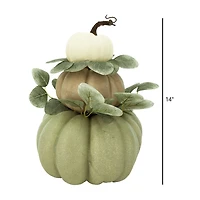 Way to Celebrate Harvest Cream & Green 14" Pumpkin Stack Decoration
