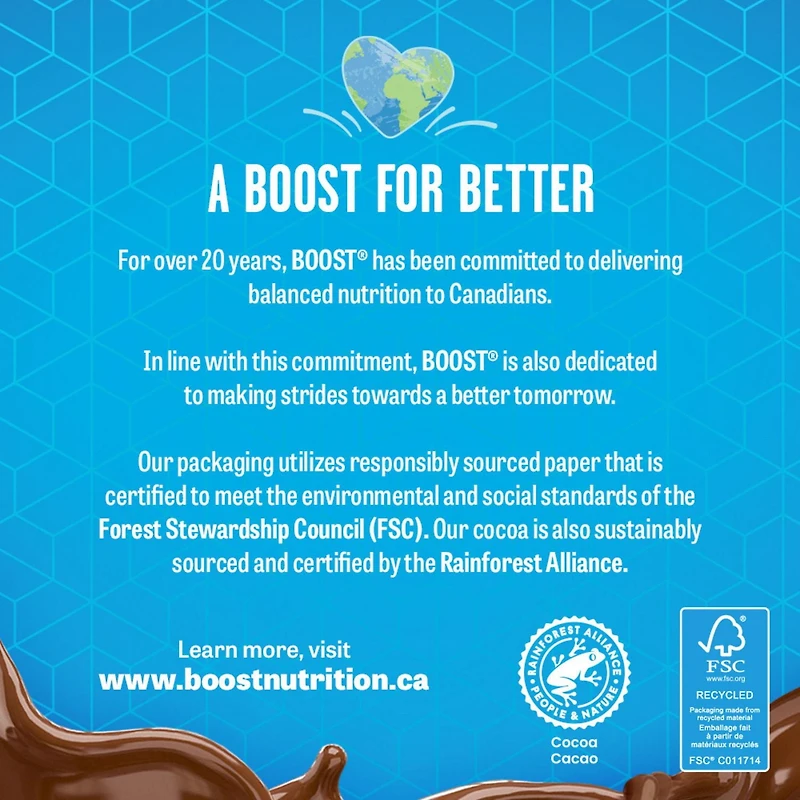 BOOST PLUS Complete Nutrition Drink – Chocolate, 6 x 237 ml, 6 x 237 ML