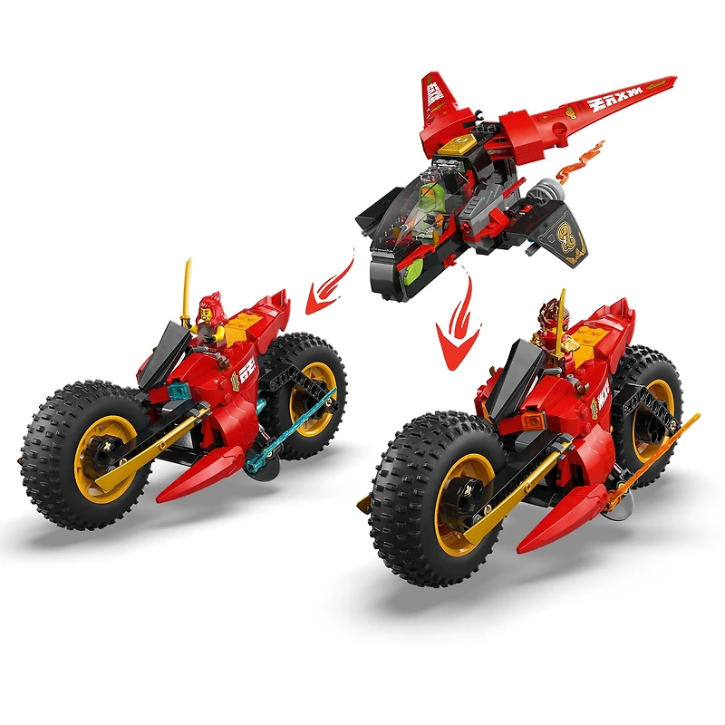 LEGO NINJAGO Ninja Combat Vehicle - 3 in 1 Building Toy - Dragons Rising Play Set for Boys & Girls, Ages 8+ - Model Building Kit for Kids W/6 Ninja Toy Minifigures - Gift Idea for Birthdays - 71844