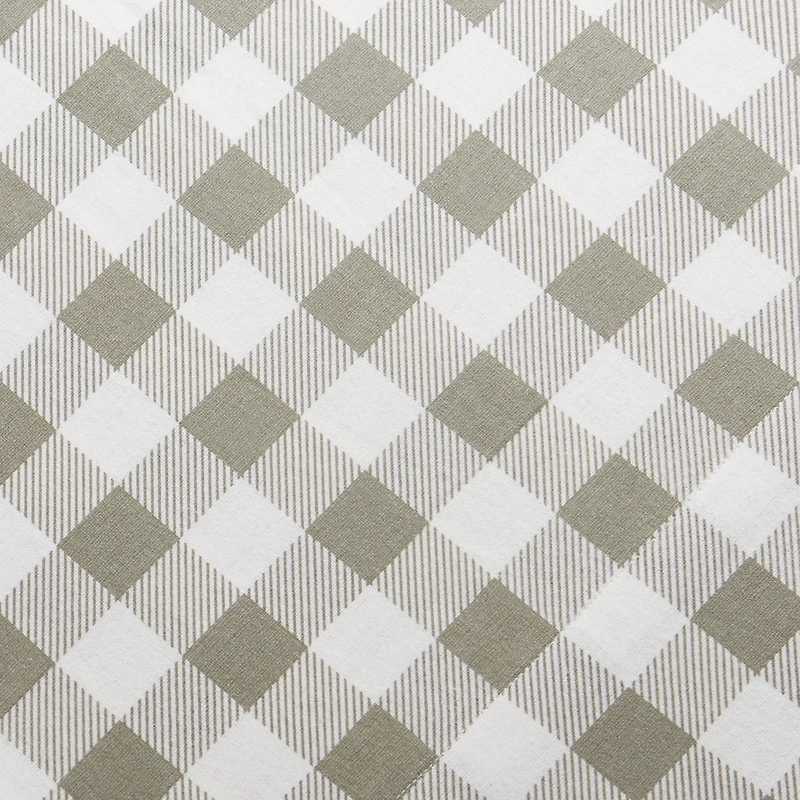 HOMETRENDS 3-Piece Tan Bufflalo Check Flannel Sheet Set, Twin, 100% Cotton