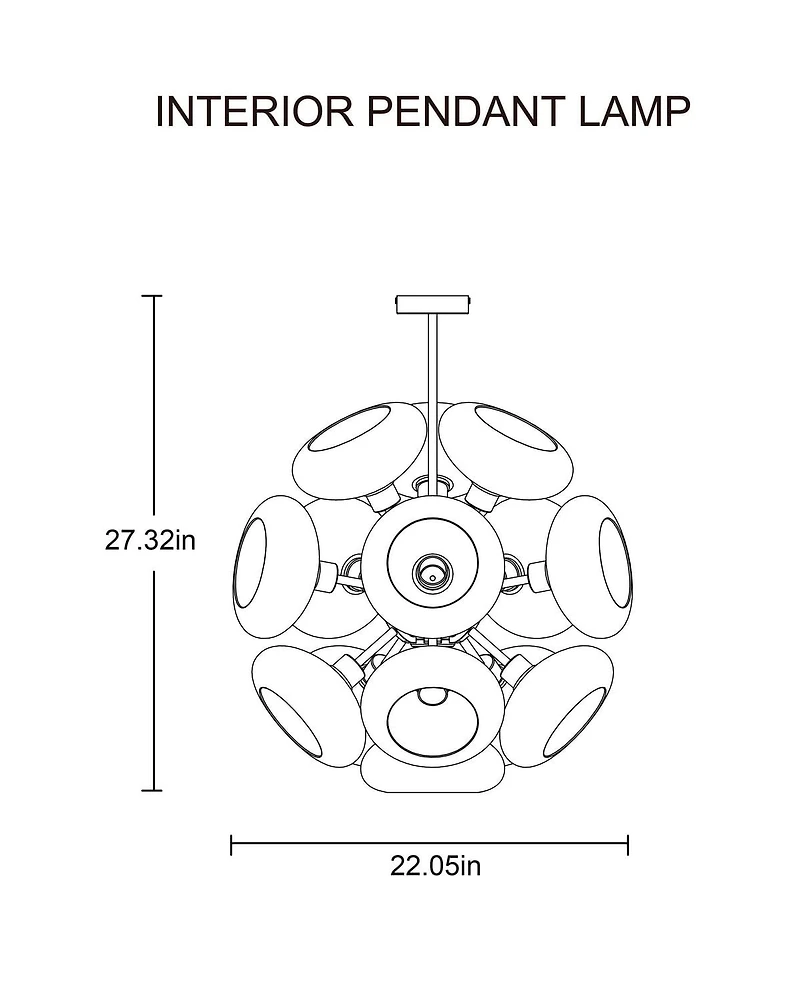 GORGEOUS DANDELION SHAPED CHANDELIER WITH 14 LED BULBS