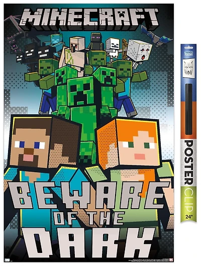 Minecraft - Beware Of The Dark Wall Poster with Magnetic Frame, 22.375" x 34"