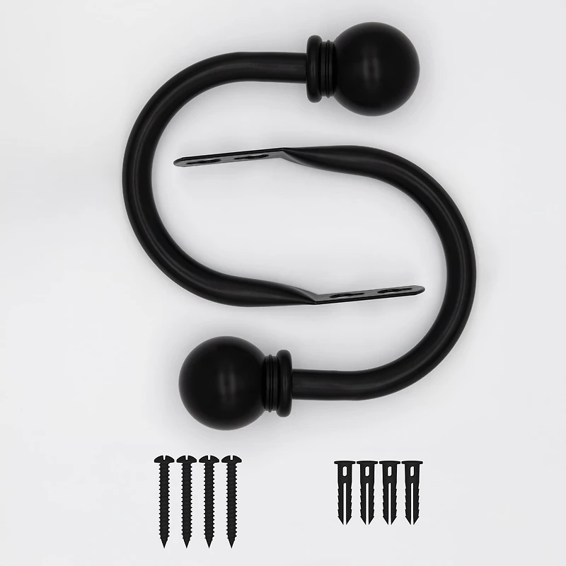 Mainstays Black Ball Curtain Rod Holdbacks (2 Count)