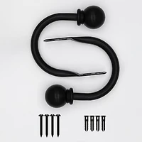 Mainstays Black Ball Curtain Rod Holdbacks (2 Count)