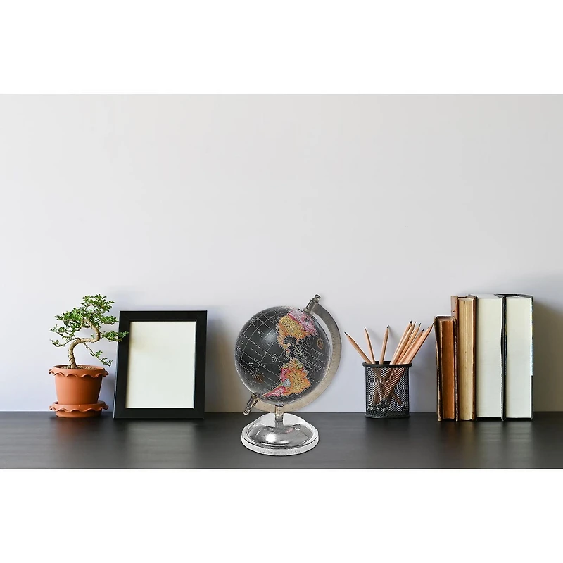 5" Decorative Black Globe With Stand