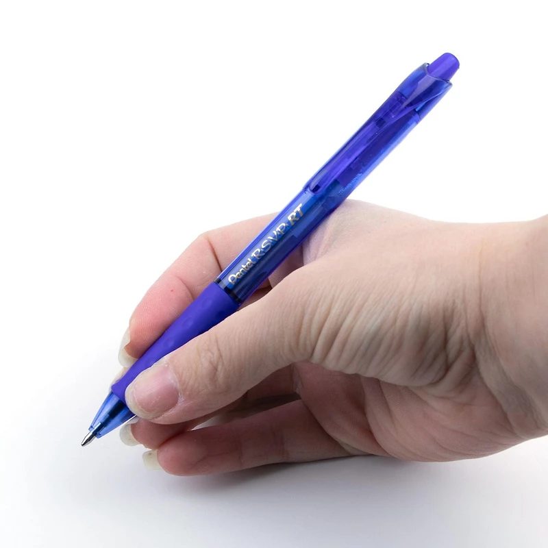 Pentel R.S.V.P. RT Colours Retractable Ballpoint Pen Medium 1.0mm 4-Pack, Blue Ink, Non smudging oil-based ink