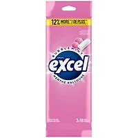 EXCEL, Bubblemint Flavoured Sugar Free Chewing Gum, 18 Pieces, 3Packs, 3 Packs, 18Pellets