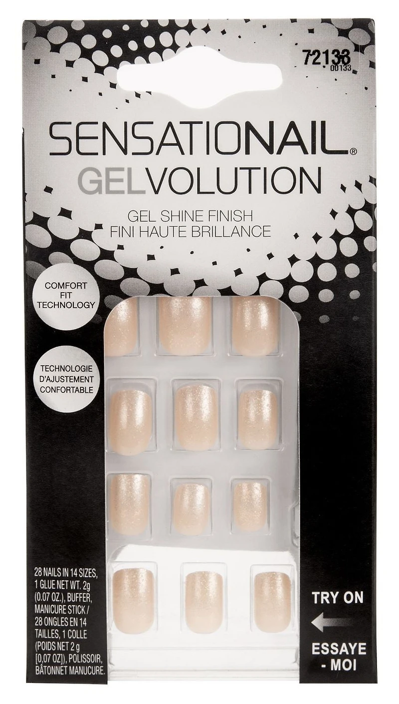 SensatioNail Gelvolution Gel Shine Finish Glue-On Nails