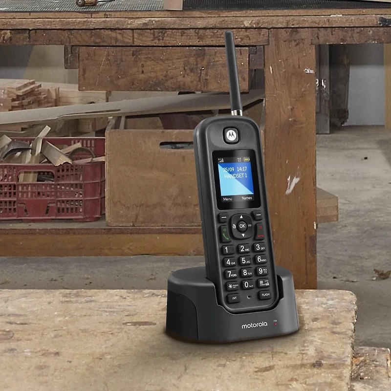 Téléphone sans fil extérieur Motorola O2 avec répondeur - Simple - Due Pack - Noir