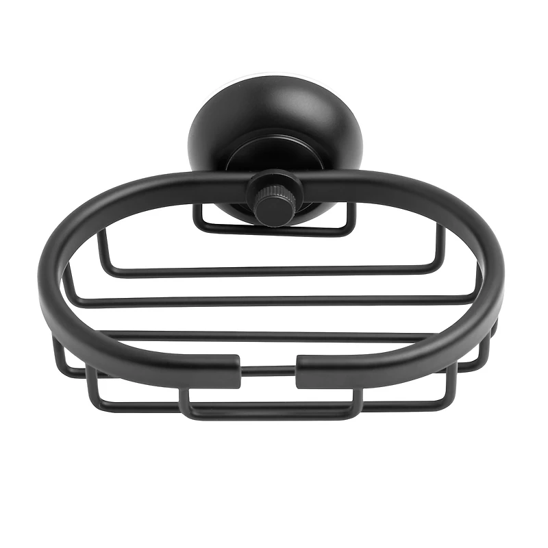Era Catamarca Aluminum Soap Caddy, Black, 5.51x6.125x4.625in, Aluminum Soap Dish