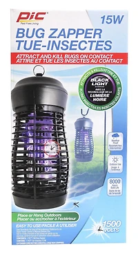 PIC® 15W BUG ZAPPER, ATTRACTS AND KILLS BUGS ON CONTACT!
