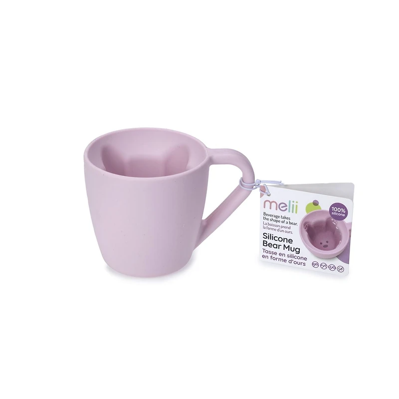 Melii Tasse en silicone en forme d’ours- rose