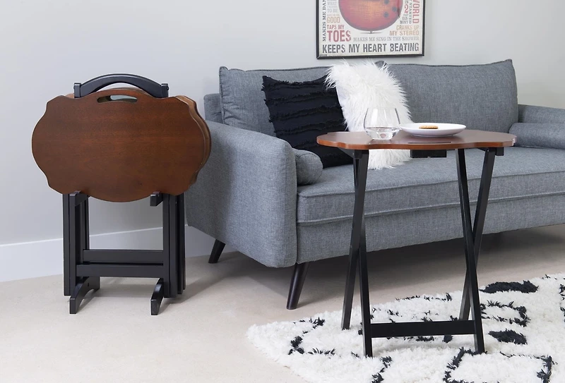 Lando Tray Table Set, Black