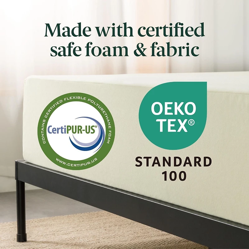 Matelas en mousse mémoire au gel rafraîchissant Zinus Gel Airflow, grand, 10 po, soutien moyen, soulagement de la pression, mousse certifiée CertiPUR-US