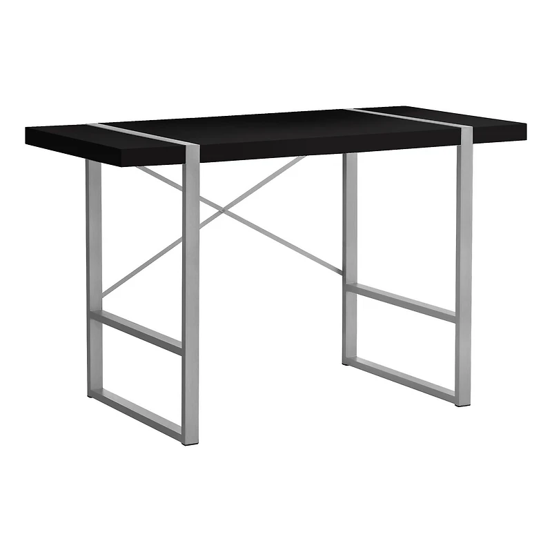 Monarch Specialties Computer Desk, Home Office, Laptop, 48"l, Work, Metal, Laminate, Black, Grey, Contemporary, Modern