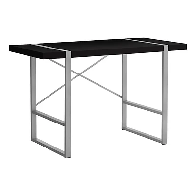 Monarch Specialties Computer Desk, Home Office, Laptop, 48"l, Work, Metal, Laminate, Black, Grey, Contemporary, Modern