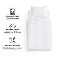 Mainstays 3-Piece Comforter Set, Arctic White, Double Queen, Double Queen