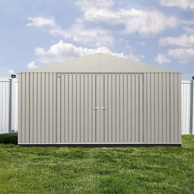 Arrow Elite 14 x 14 x 8 ft Cool Grey Steel Storage Shed