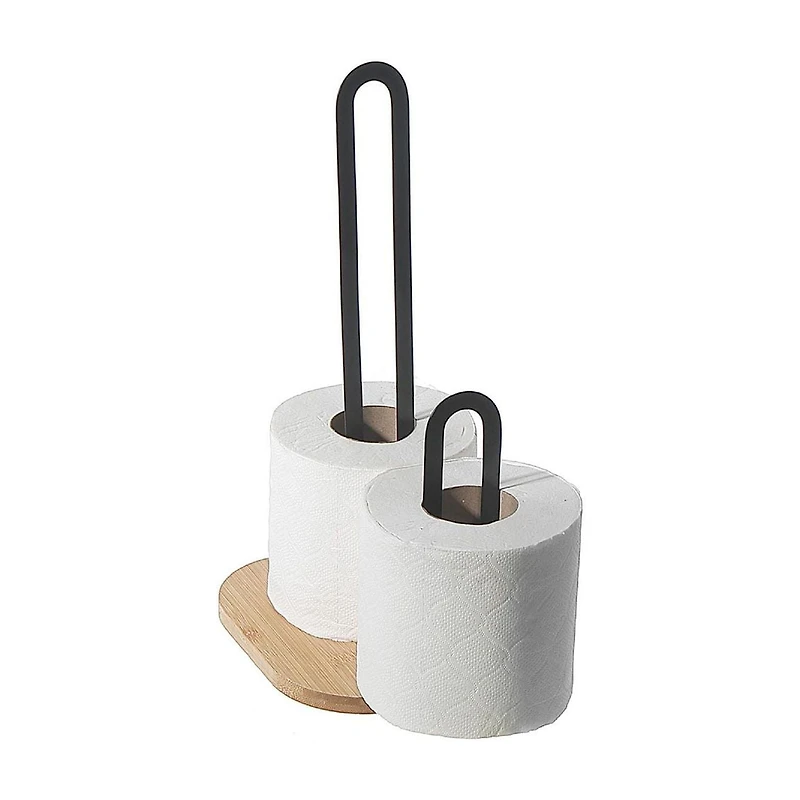 Porte-Serviettes En Papier En Métal Avec Fond En Bambou