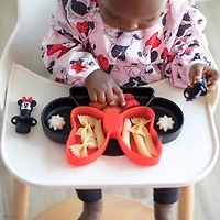 Bumkins Disney Silicone Grip Dish, Suction Plate, Divided Plate, Baby Toddler Plate, BPA Free, Microwave Dishwasher Safe - Minnie Mouse