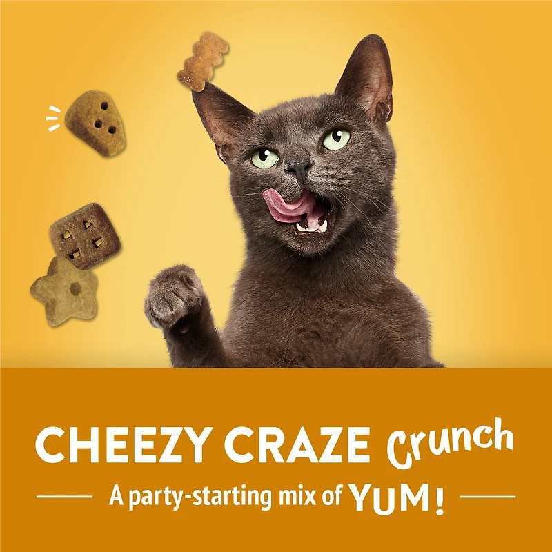 Friskies Party Mix Cheezy Craze Crunch with Real Cheese, Cat Treats, 510 g