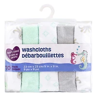 Parent’s Choice Washcloths, Neutral, Pack of 10, 9 x 9 in