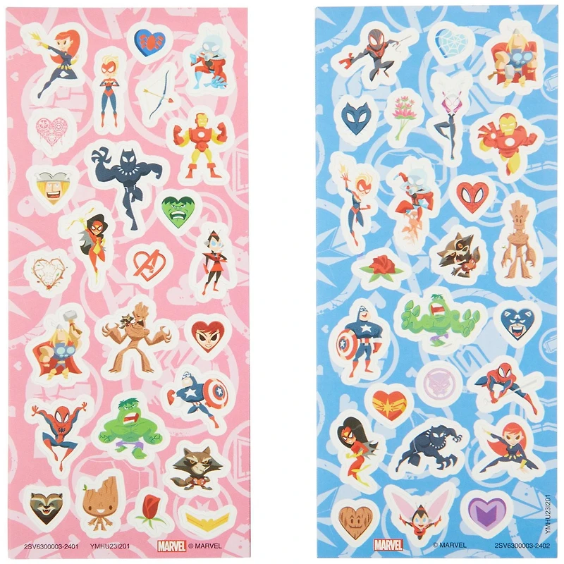 Autocollants Avengers pour la Saint-Valentin, Paquet de valeur, Multi-couleurs, 250 pièces