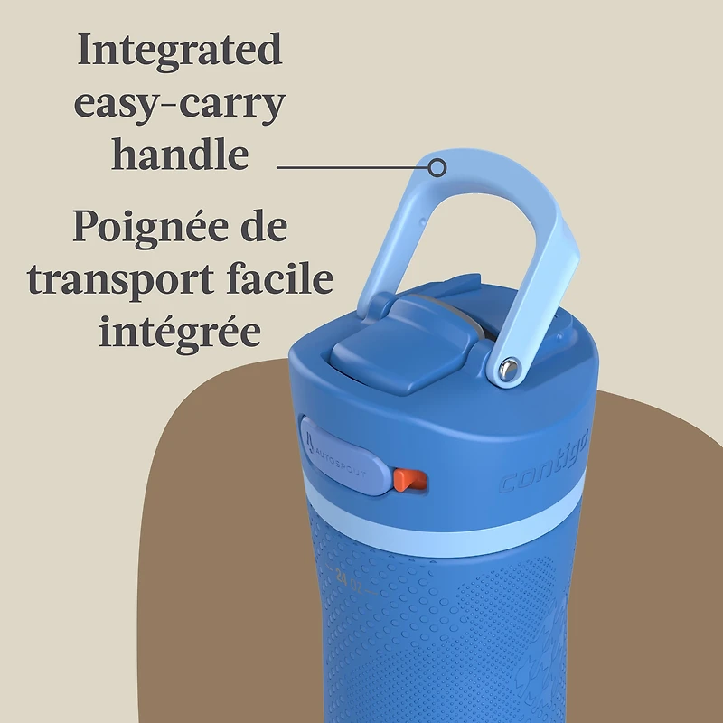 Bouteille d’eau en acier inoxydable avec couvercle AUTOSPOUT Contigo Ashland Chill 2.0, 709 ml (24 oz)