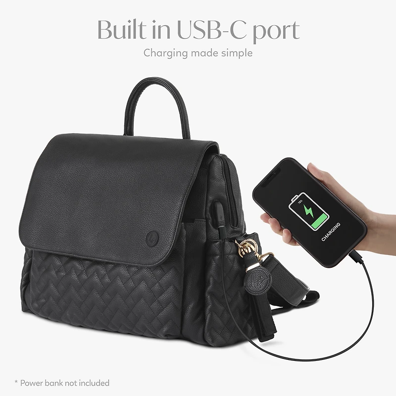 Hannah & Sophia Traveler 4pc Diaper Bag Set, Midnight Black