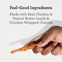 DreamBone Bâtons Torsadés à Mâcher pour Chien Enveloppés de Poulet, Offrez à Votre Chien des Gâteries Faciles à Digérer Sans Cuir Brut, Faites de Véritable Beurre d'Arachide, de Poulet et de Légumes, pour Tous les Chiens