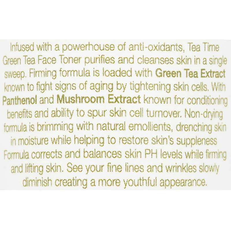 Earth to Skin Tea Time Green Tea Toner Tonifiant