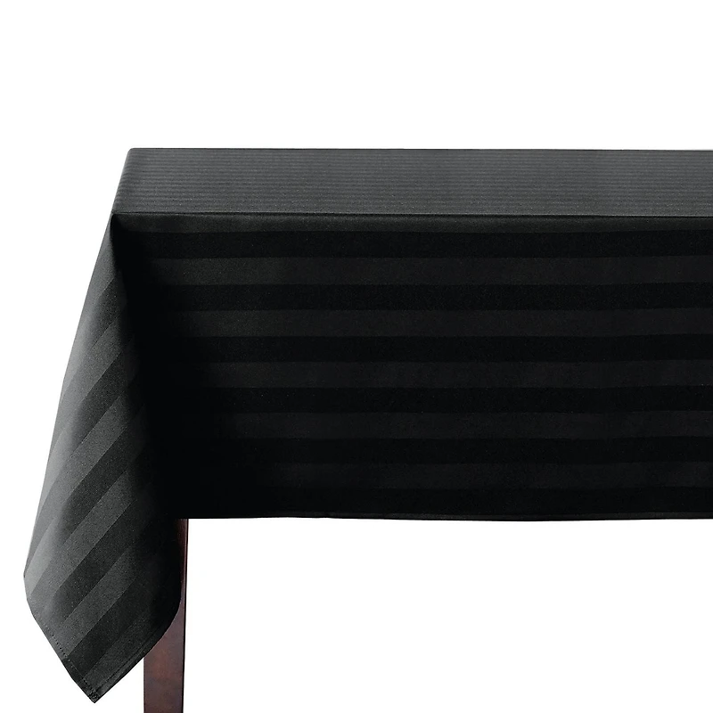 Nappe de table rayée hometrends en microfibre 152,4 cm x 304,8 cm, noir