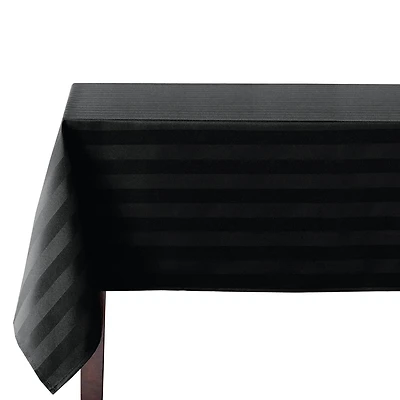 Nappe de table rayée hometrends en microfibre 152,4 cm x 304,8 cm, noir