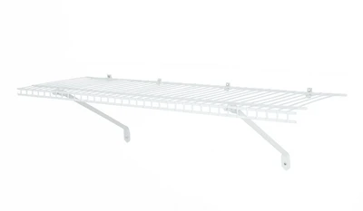 Étagères murales en fil métallique blanc Mainstays de 90 cm, idéales pour ranger vos accessoires de placard ou de buanderie. Étagère fil enduit de vinyle blanc