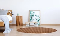 Tapis Evolution damassé 8 pi rond, marron