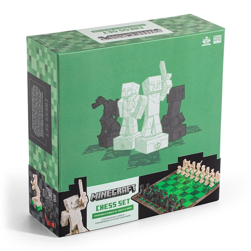 The Noble Collection Minecraft Chess Set – Overworld Heroes vs. Hostile Mobs