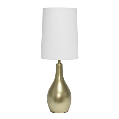 Lampe de table Simple Designs à 1 ampoule en forme de larme, dorée