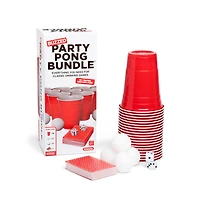 Party Pong Bundle par Buzzed – Kit de jeux à boire pour adultes avec 20 gobelets, 4 balles de ping-pong, 2 dés, un jeu de cartes et instructions pour 10+ jeux Pack de pong de fête