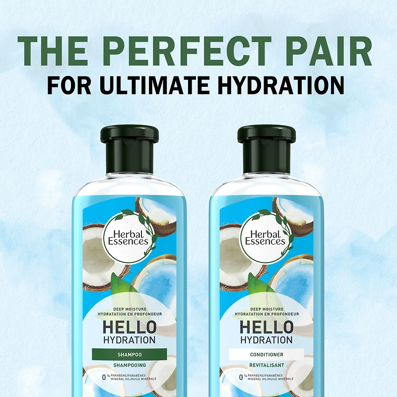 Revitalisant Herbal Essences Hello Hydration, hydratation en profondeur pour les cheveux 346 mL