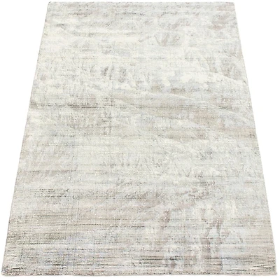ECARPETGALLERY 5'0" x 7'7" Stripes Galleria Hand-knotted Area Rug for Living Room, Dining Room and Bedroom in Grey