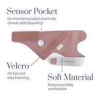 Owlet Accessory Fabric Sock for Smart Sock 3 Baby Monitor, Fits Babies 0 to 18 months, Dusty Rose (Sensor and Base Station Not Included)