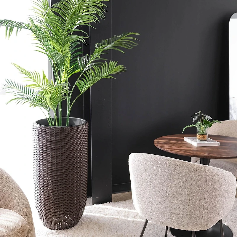Rolland XL Rattan Planter Dark Brown, 35.4"