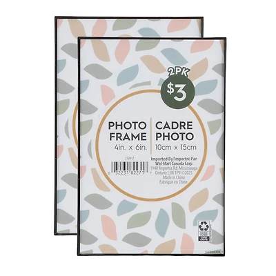 Slimline 4x6 2pk Black Tabletop Picture Frame Set