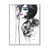 Designart Painting Female Portrait FLOAT FRAME WALL ART