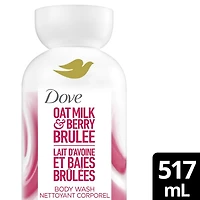 DDove Lait Végétal Gel Douche Nettoyant pour une Peau Hydratée, Lait d'Avoine & Brûlée aux Baies, sans Nettoyants au Sulfate ni Parabènes, pH équilibré