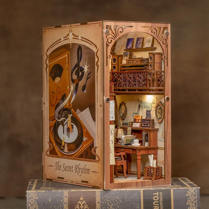 Tradeopia Puzzle en bois 3D – Kit DIY Le Rythme Secret Bibliothèque Miniature