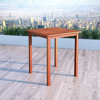 Table de bar d'extérieur en bois massif blanchi Miramar